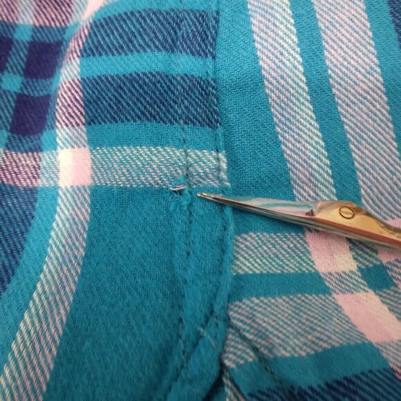 Woolrich | Plaid Flannel Shirt Blue Pink Cotton | Size XXL - Picture 10 of 10